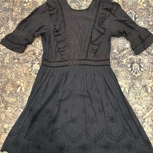 Topshop Black Dress with Ruffle Details
